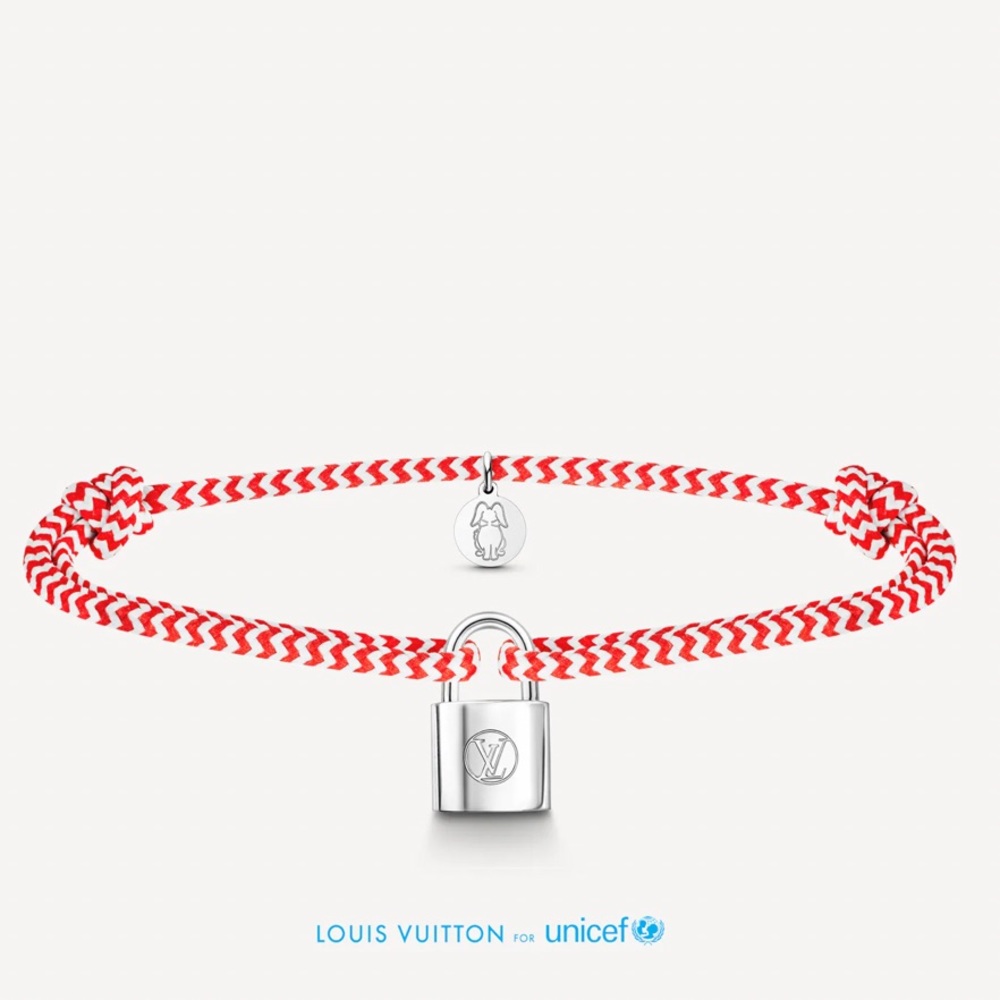 LV silver locket bracelet by Sophie Turner.